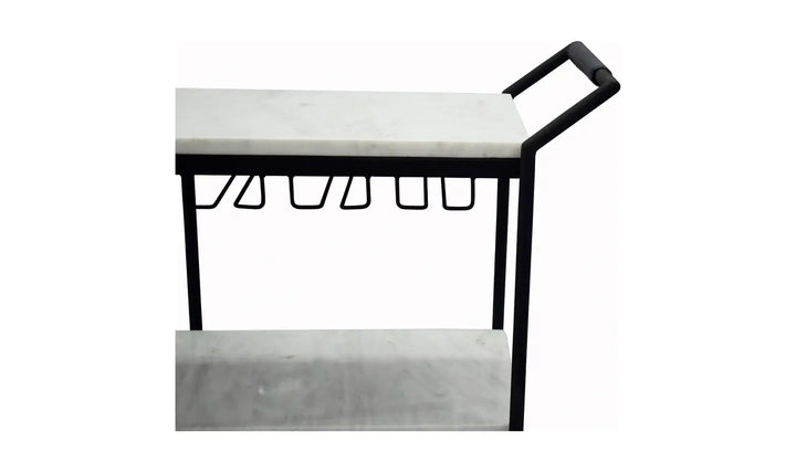 Zara White Marble Bar Cart
