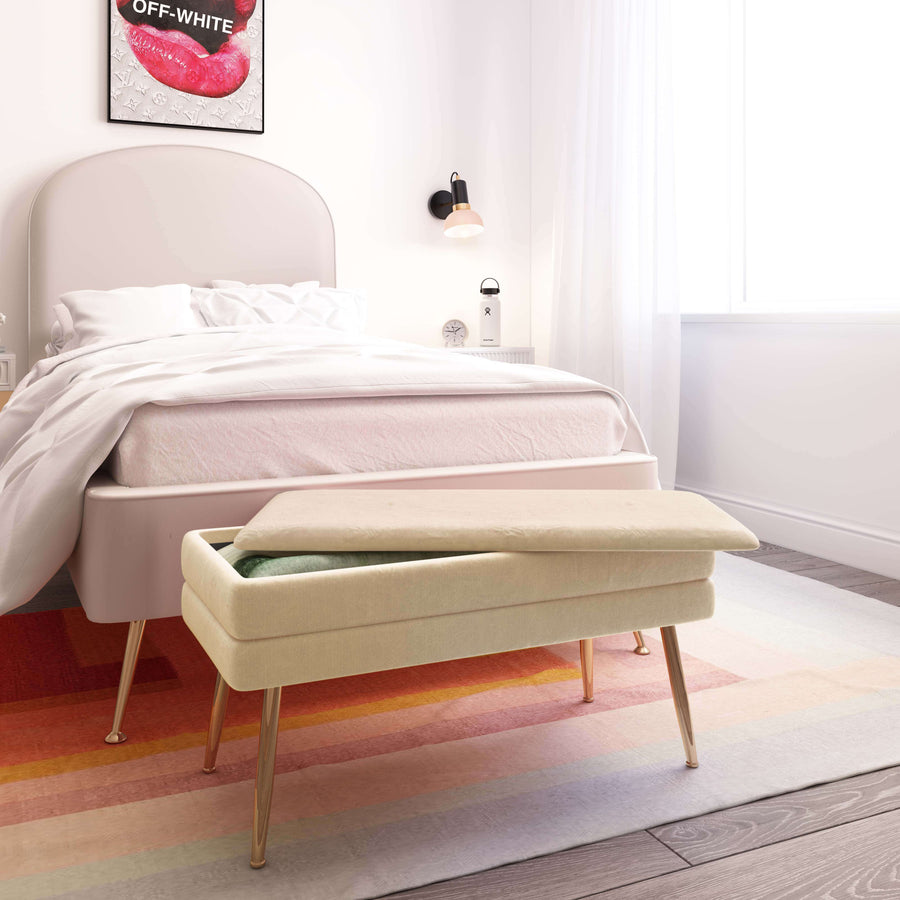 Zivana Cream Storage Bench