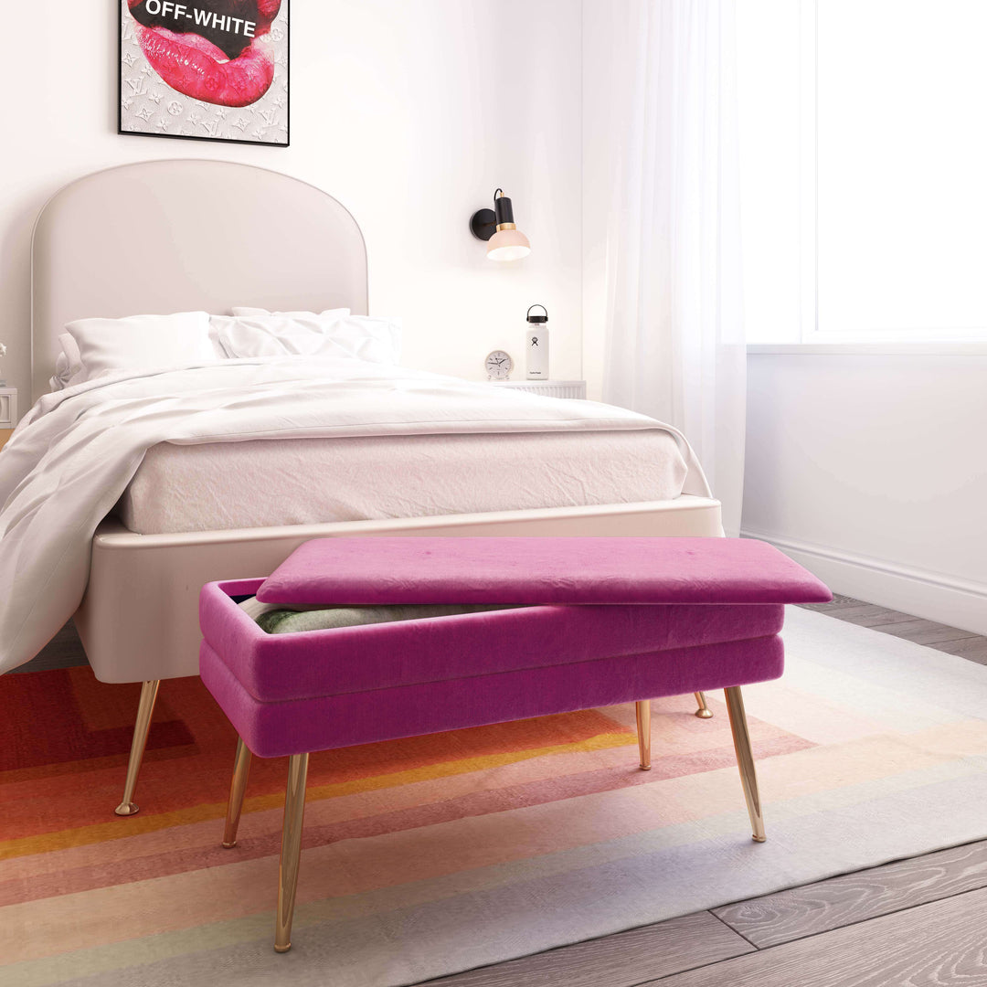 Zivana Plum Storage Bench