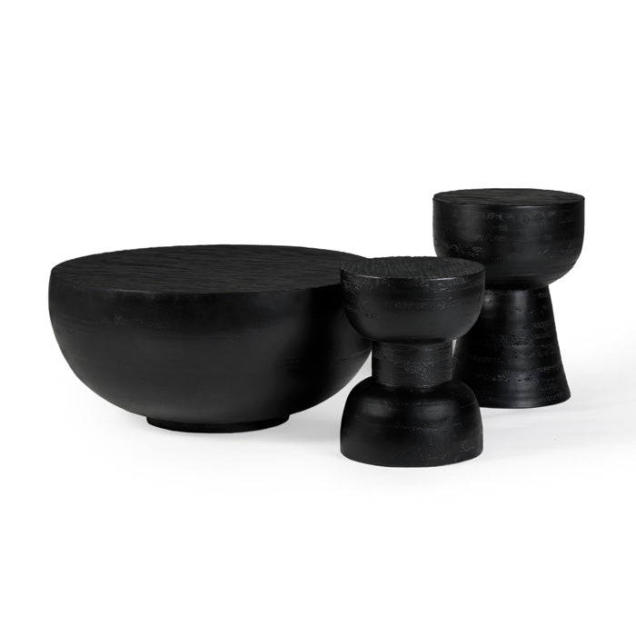 Artisanal Hand-Crafted Hardwood Side Table - Charcoal