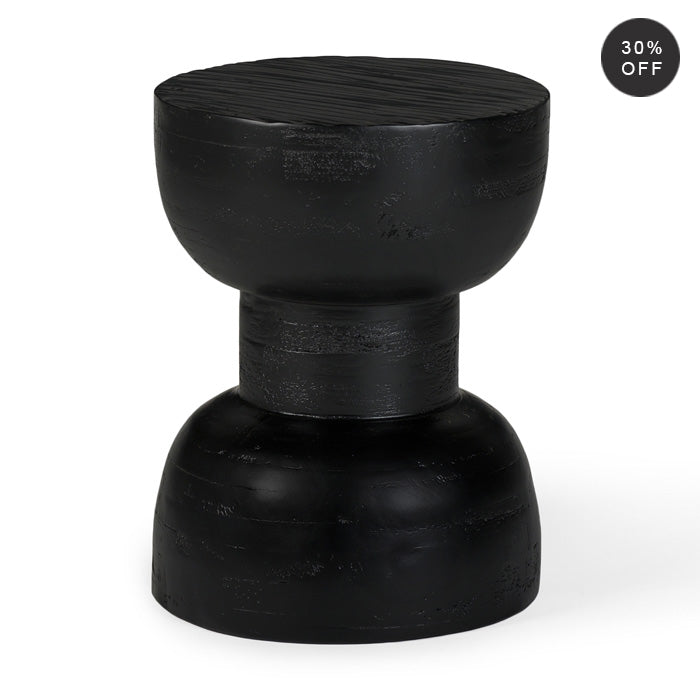 Artisanal Hand-Crafted Hardwood Side Table - Charcoal