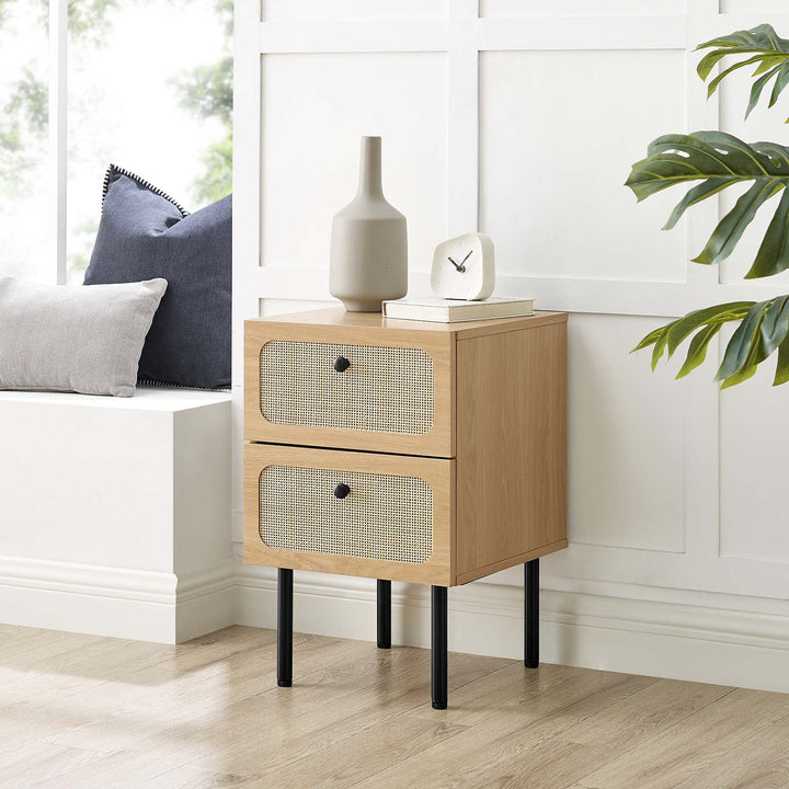 Charlotte 2-Drawer Nightstand in Oak