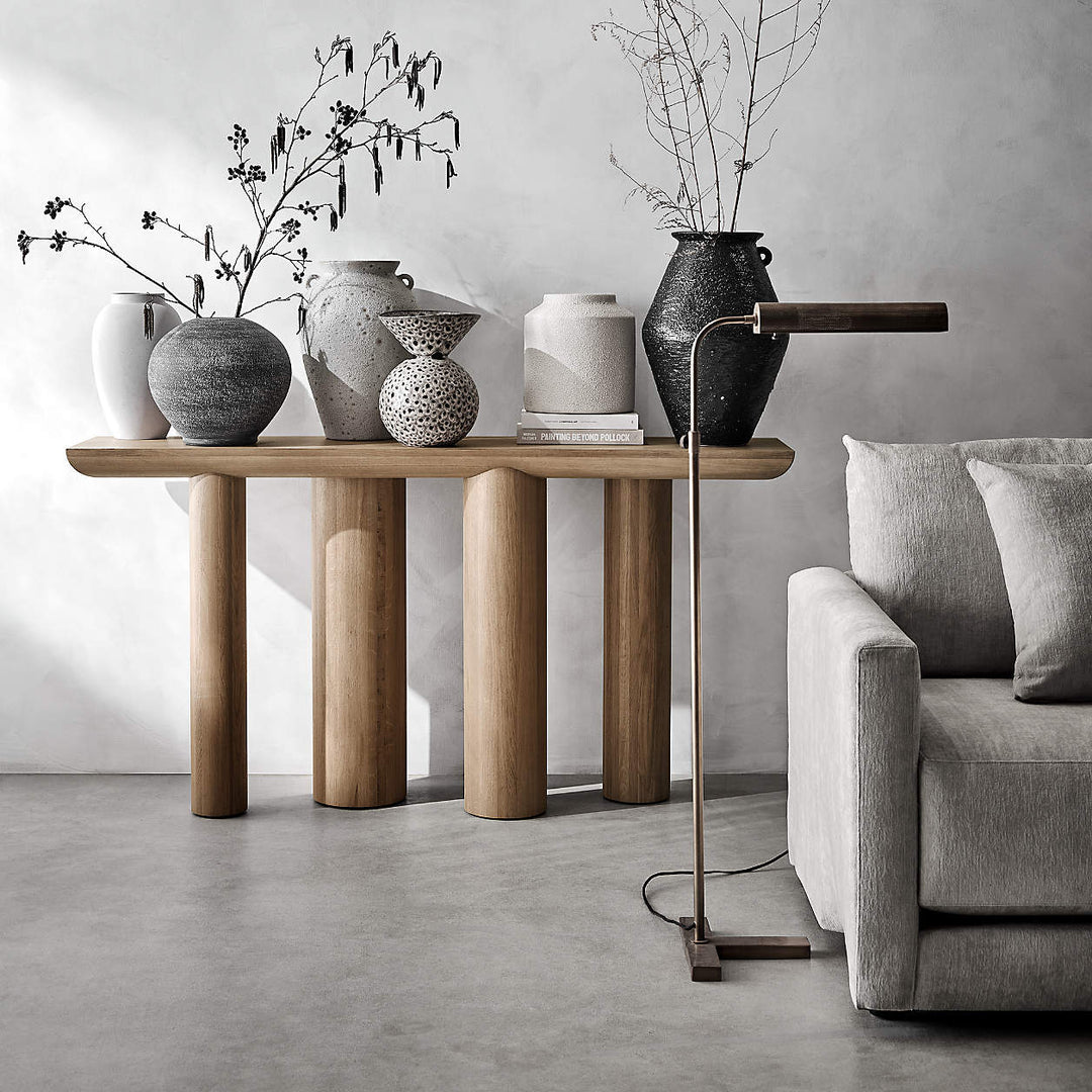 Bomen Natural Oak Wood Console Table