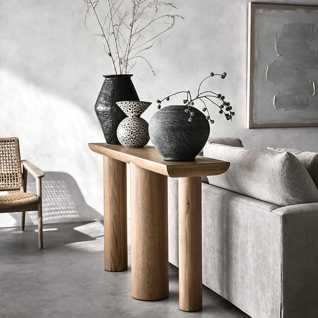 Bomen Natural Oak Wood Console Table