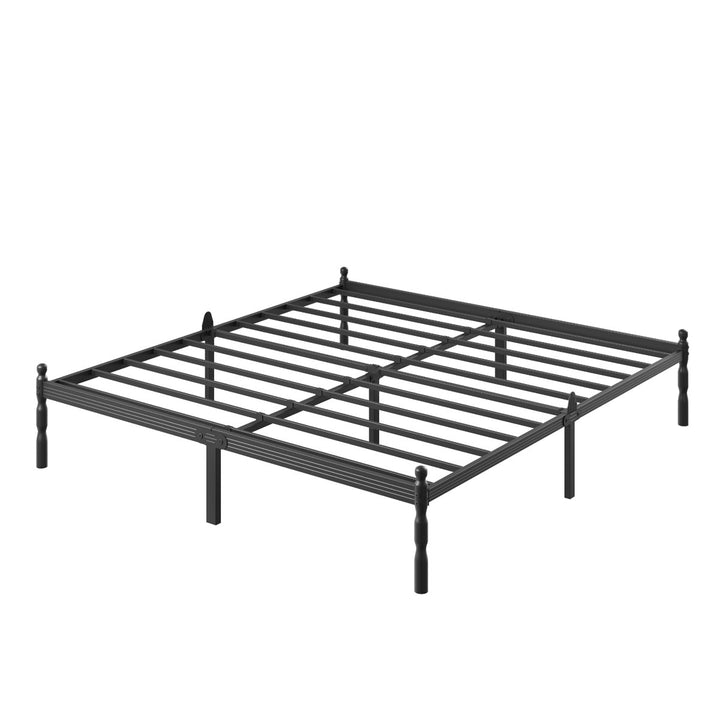 14“H Black Metal Platform Bed Mattress Foundation with Baffles