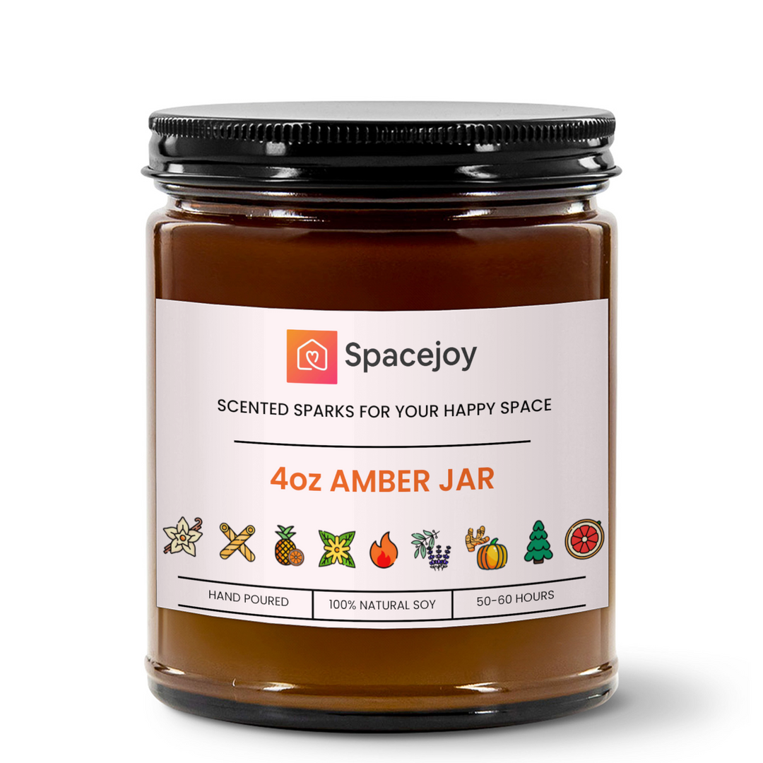 4oz Amber Jar Candle with Black Lid