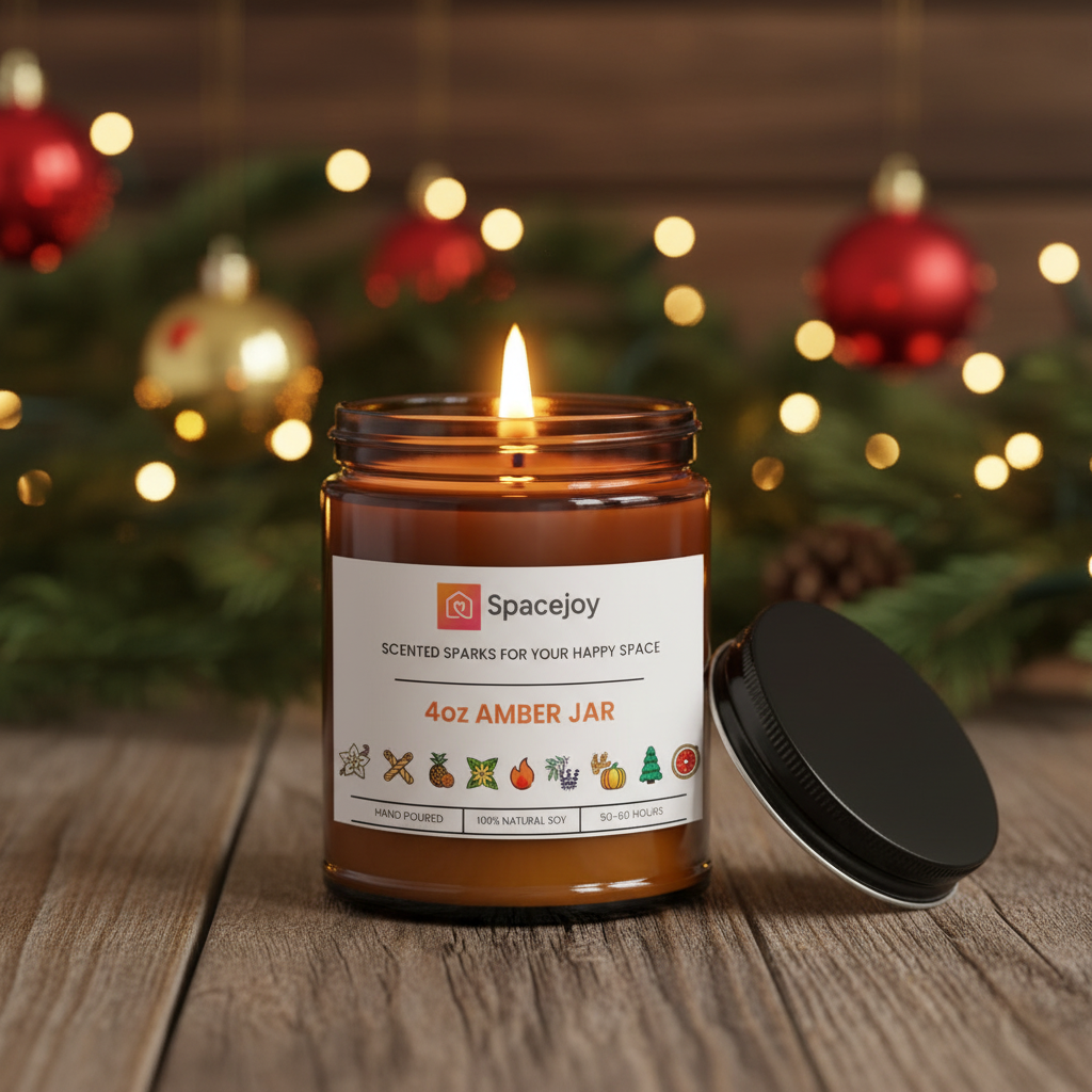 4oz Amber Jar Candle with Black Lid