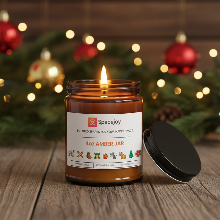 4oz Amber Jar Candle with Black Lid