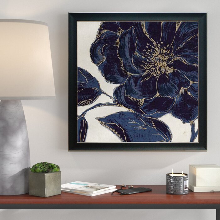 Indigo Garden Bloom II' Framed Graphic Art Print