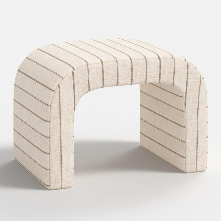 Luxe Plush Footstool with Tufted Design