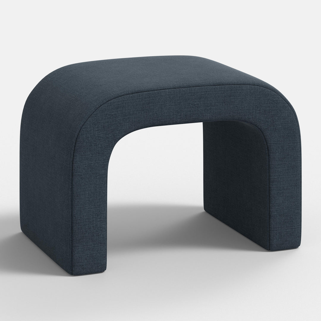 Luxe Plush Footstool with Tufted Design