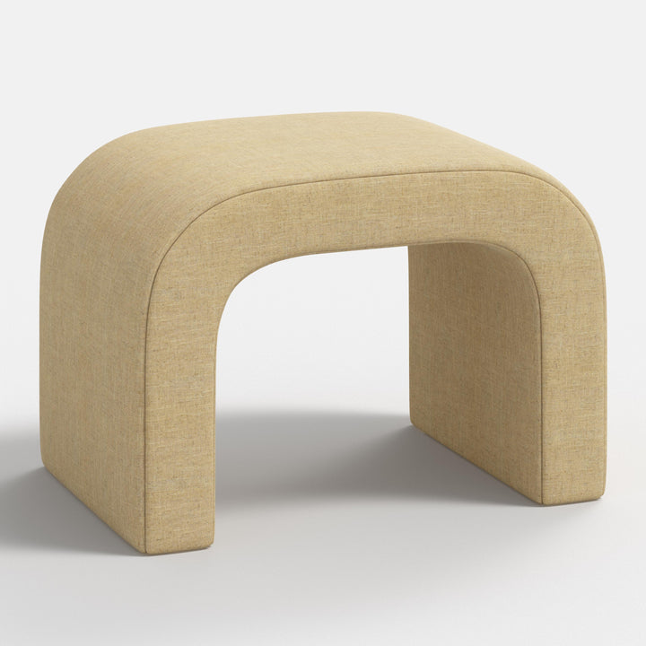 Luxe Plush Footstool with Tufted Design