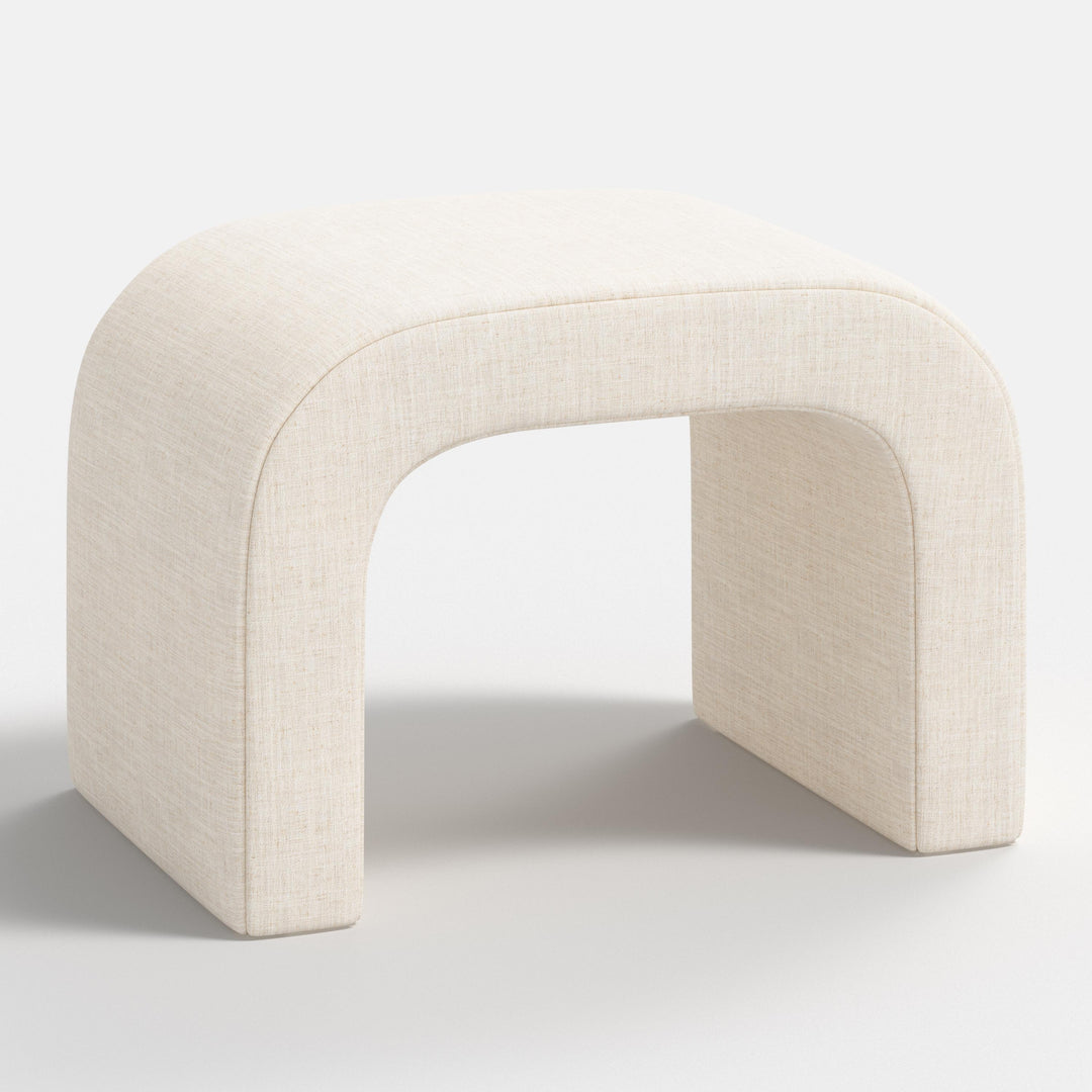 Luxe Plush Footstool with Tufted Design