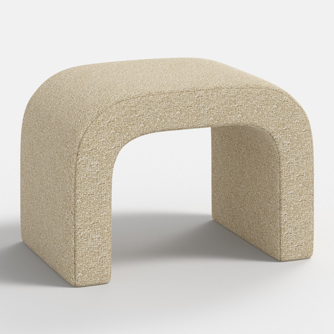 Luxe Plush Footstool with Tufted Design