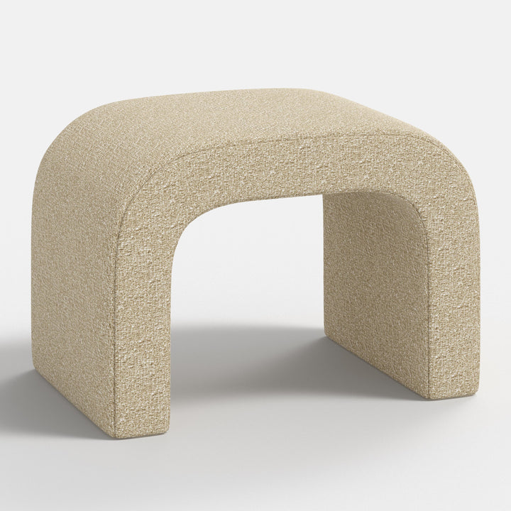 Luxe Plush Footstool with Tufted Design