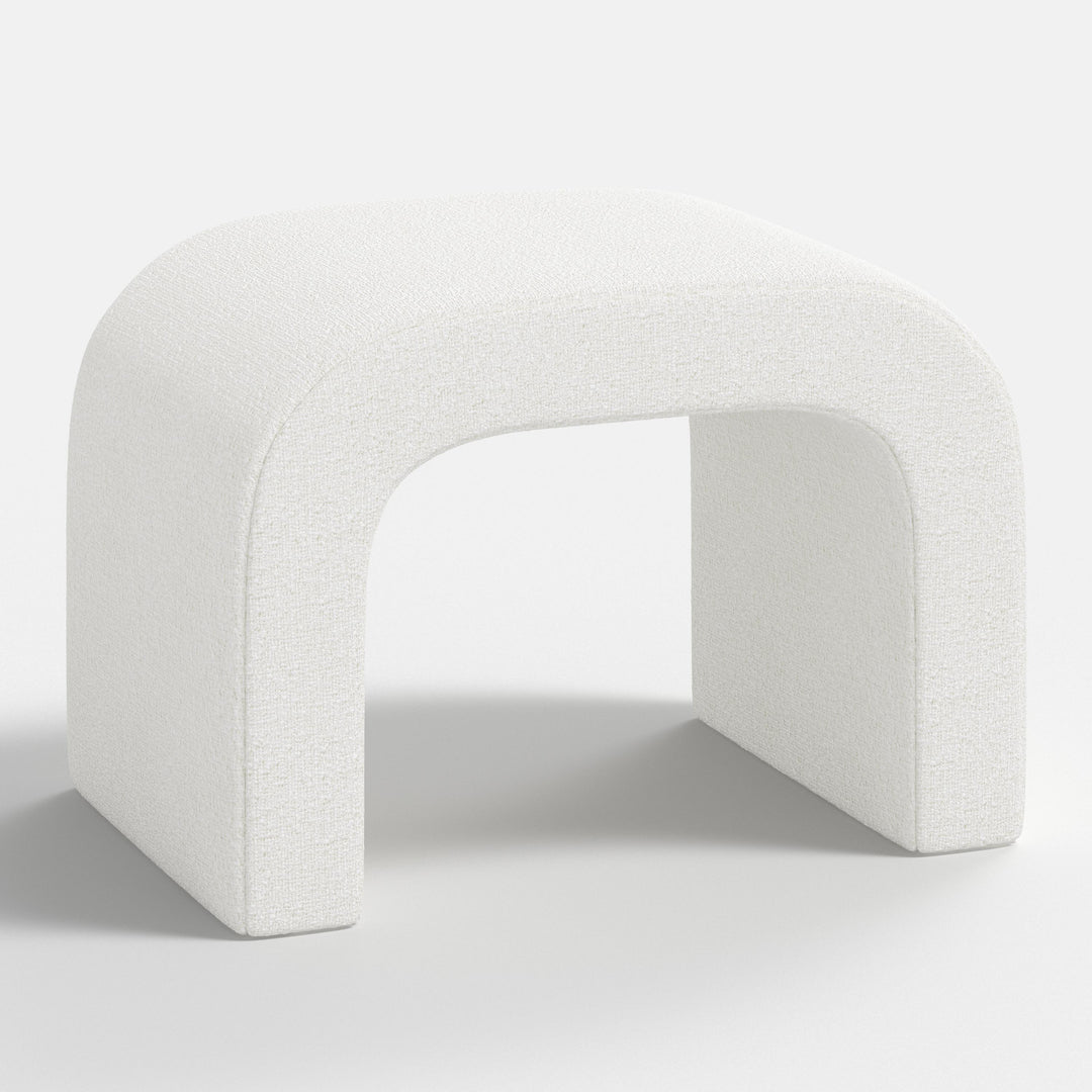 Luxe Plush Footstool with Tufted Design