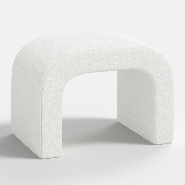 Luxe Plush Footstool with Tufted Design