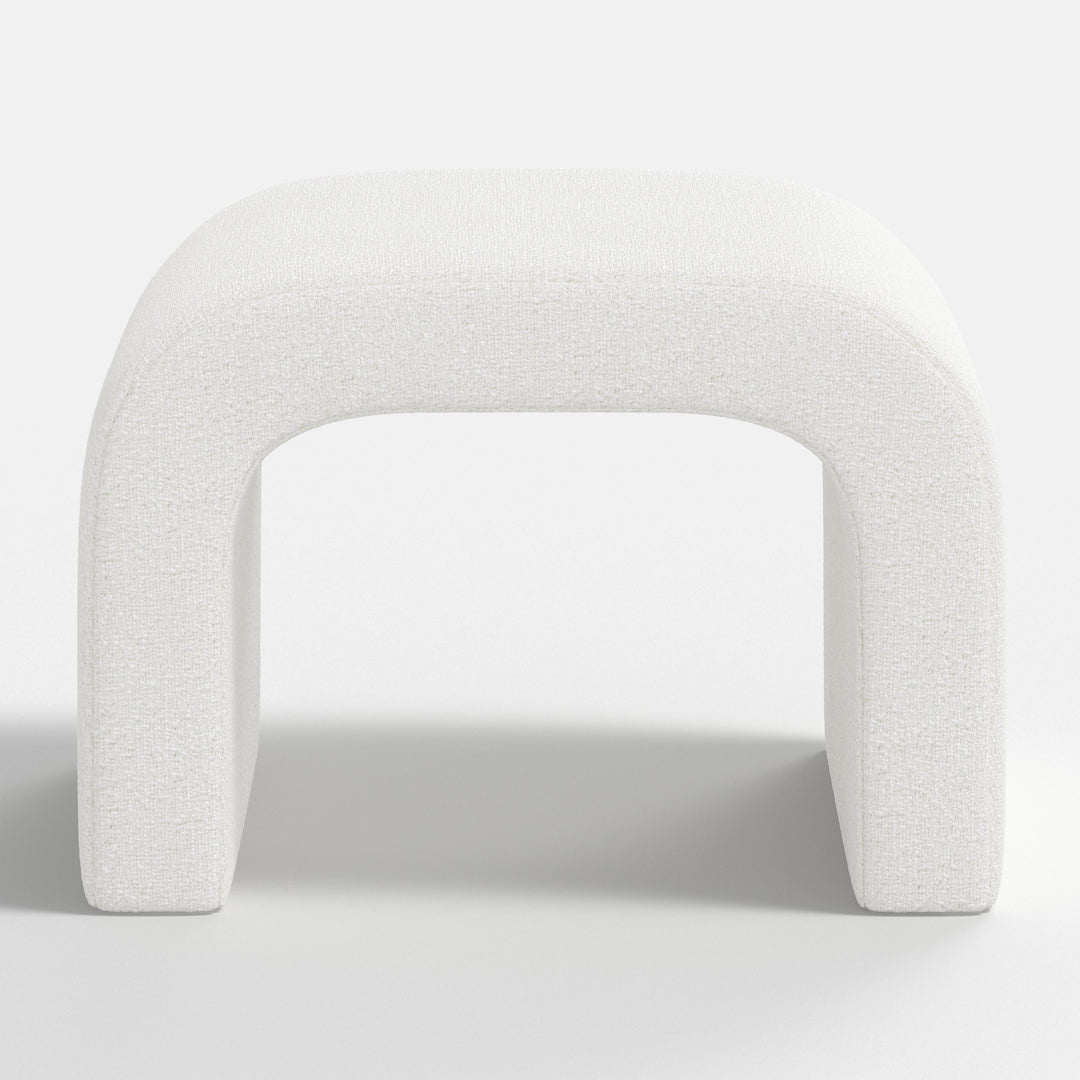 Luxe Plush Footstool with Tufted Design