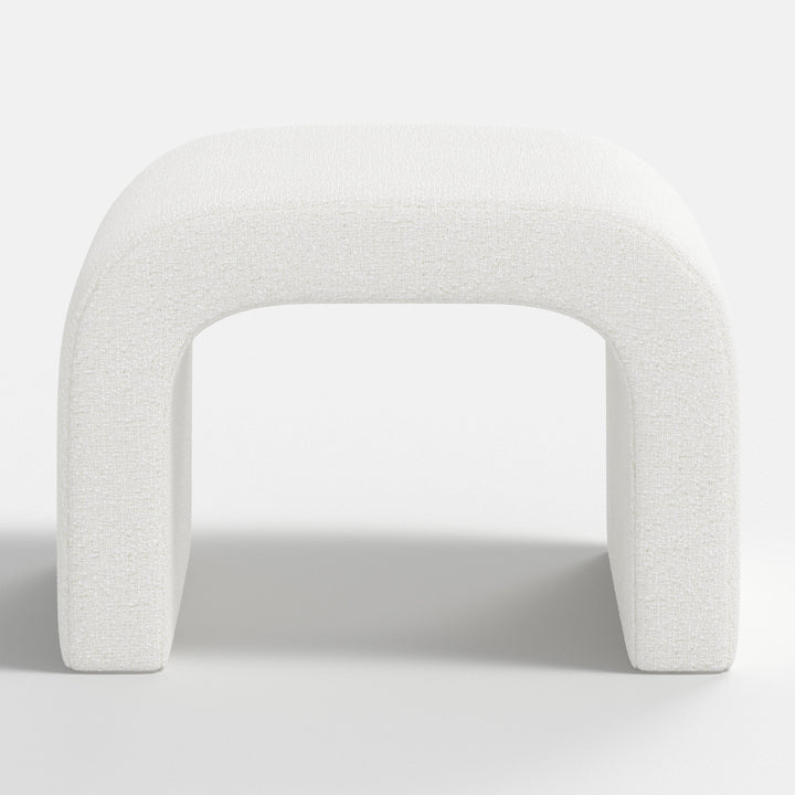 Luxe Plush Footstool with Tufted Design