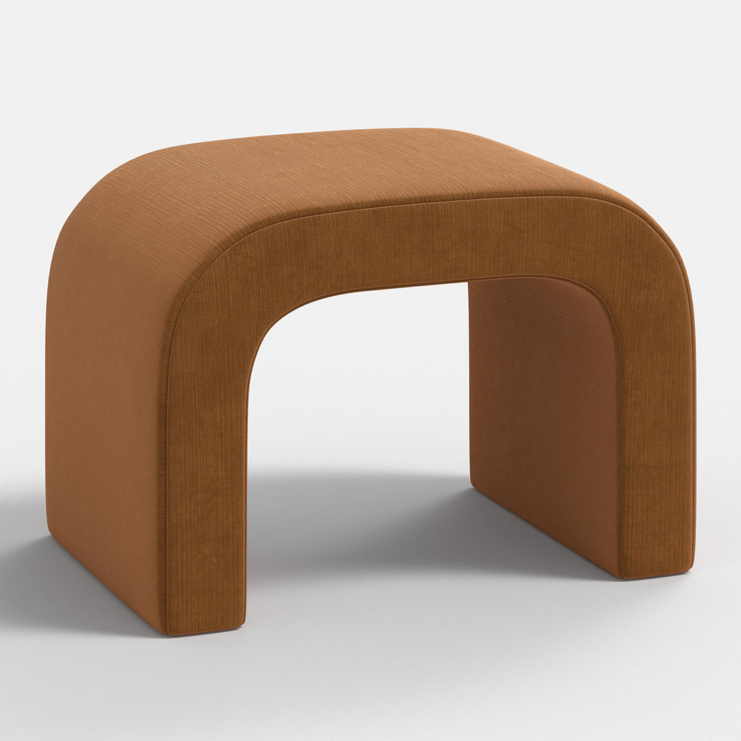 Luxe Plush Footstool with Tufted Design