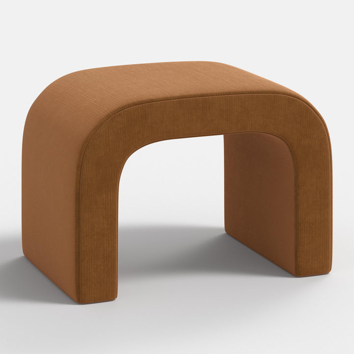 Luxe Plush Footstool with Tufted Design