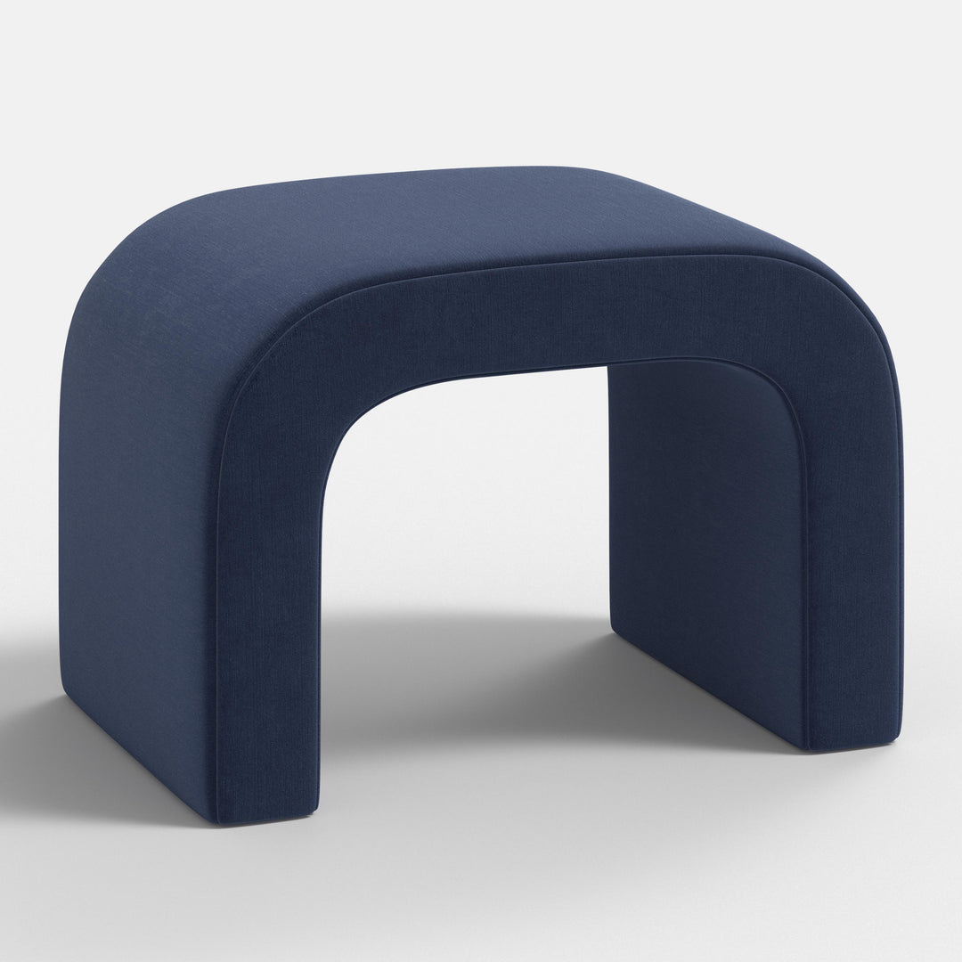 Luxe Plush Footstool with Tufted Design