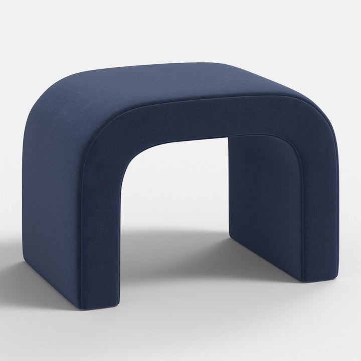 Luxe Plush Footstool with Tufted Design