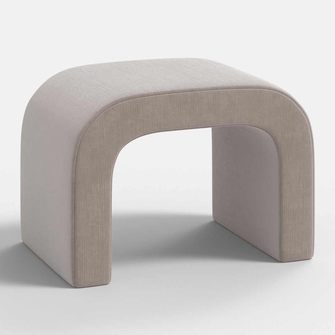 Luxe Plush Footstool with Tufted Design