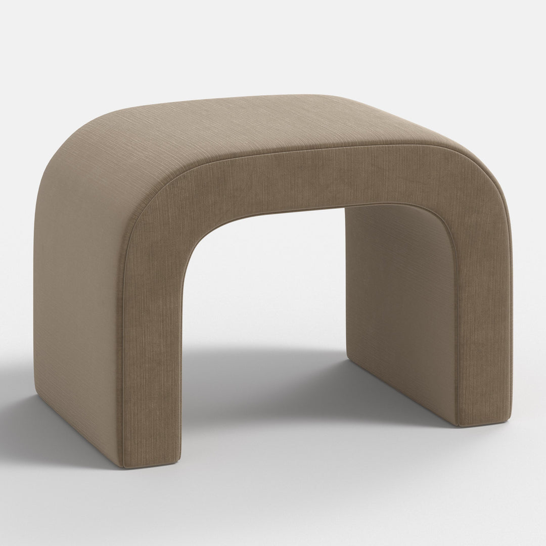 Luxe Plush Footstool with Tufted Design