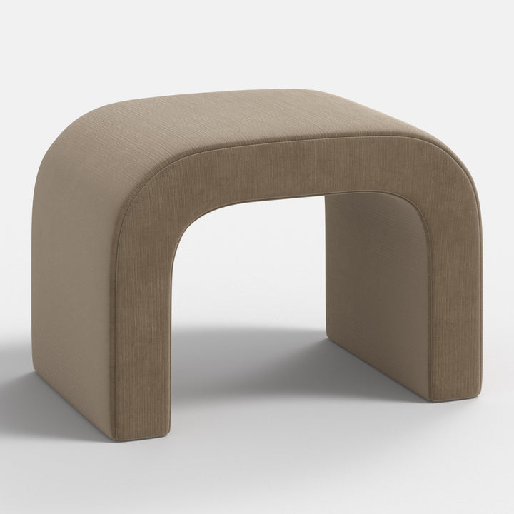 Luxe Plush Footstool with Tufted Design