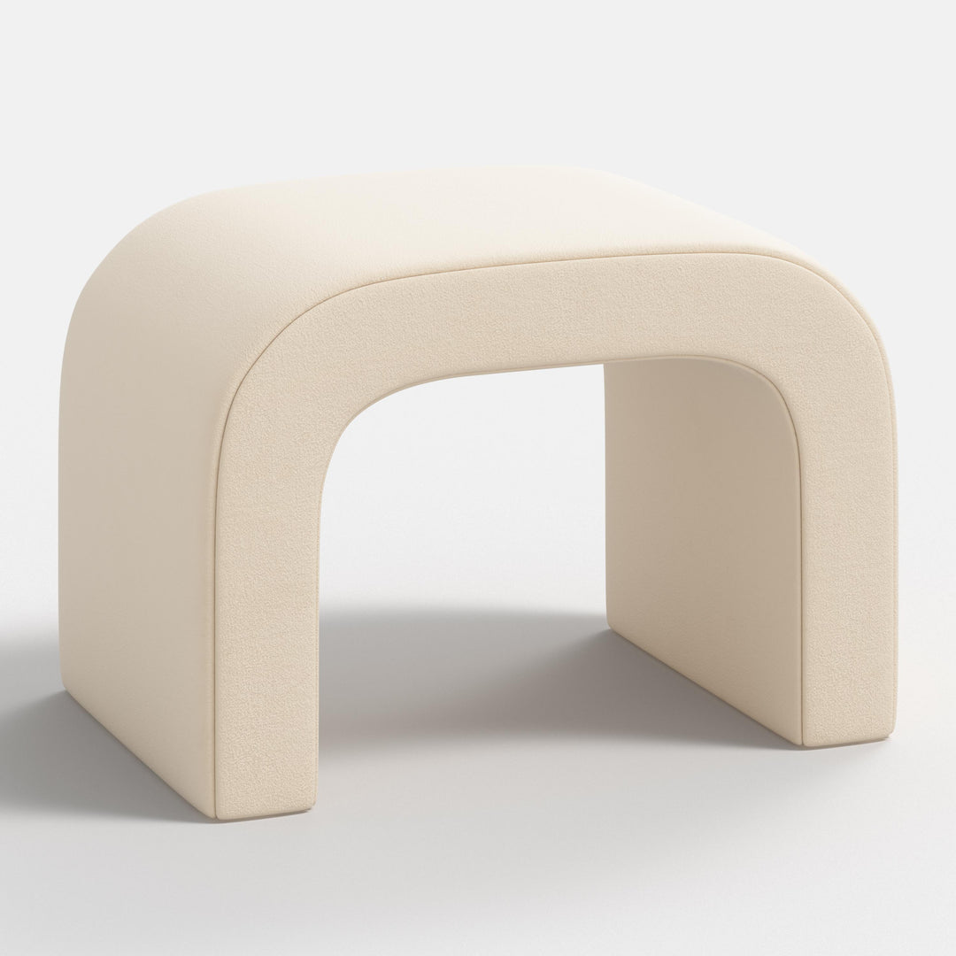 Luxe Plush Footstool with Tufted Design