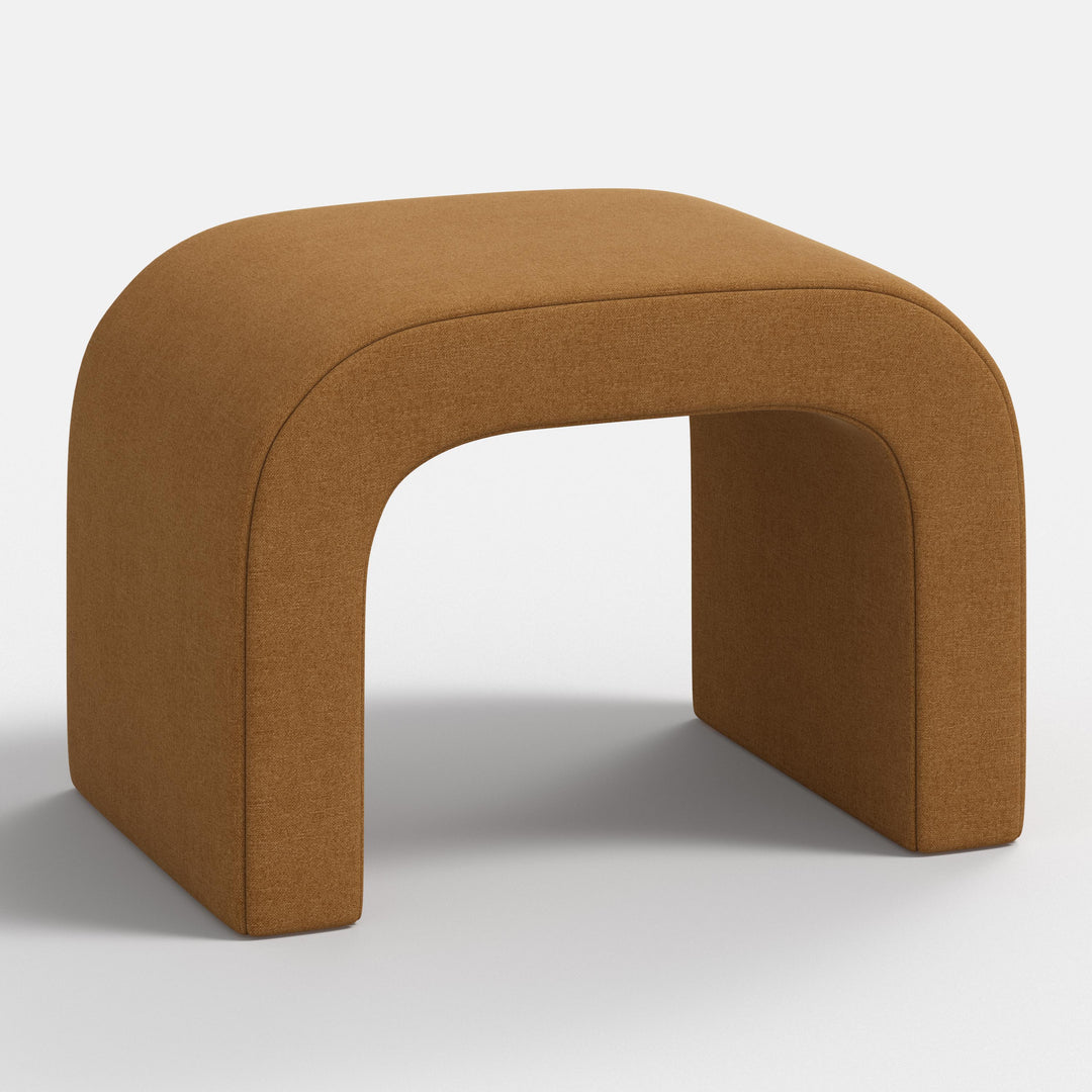 Luxe Plush Footstool with Tufted Design