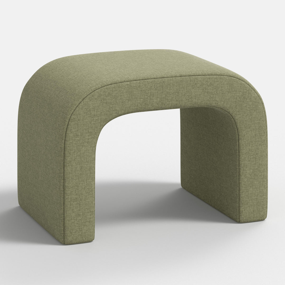 Luxe Plush Footstool with Tufted Design