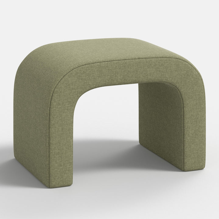 Luxe Plush Footstool with Tufted Design