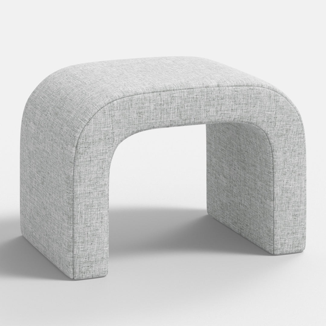 Luxe Plush Footstool with Tufted Design