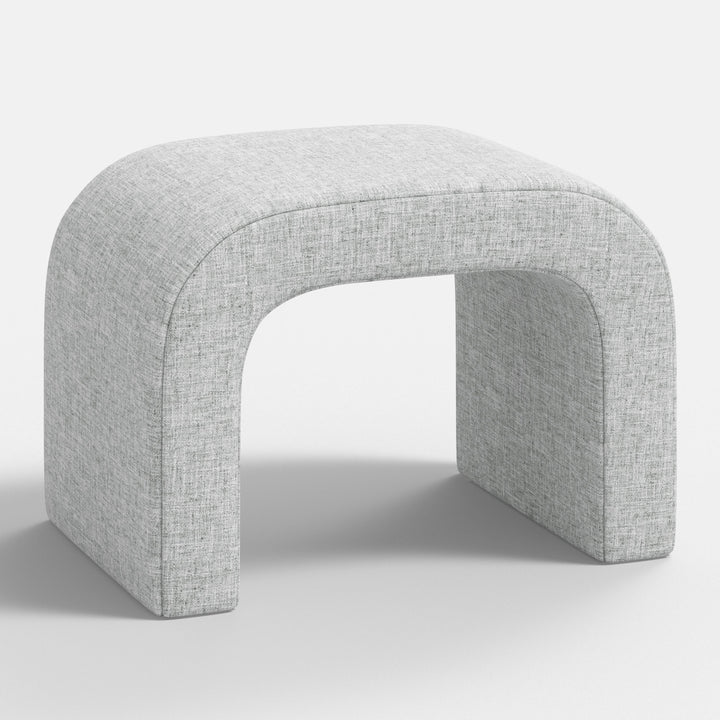 Luxe Plush Footstool with Tufted Design