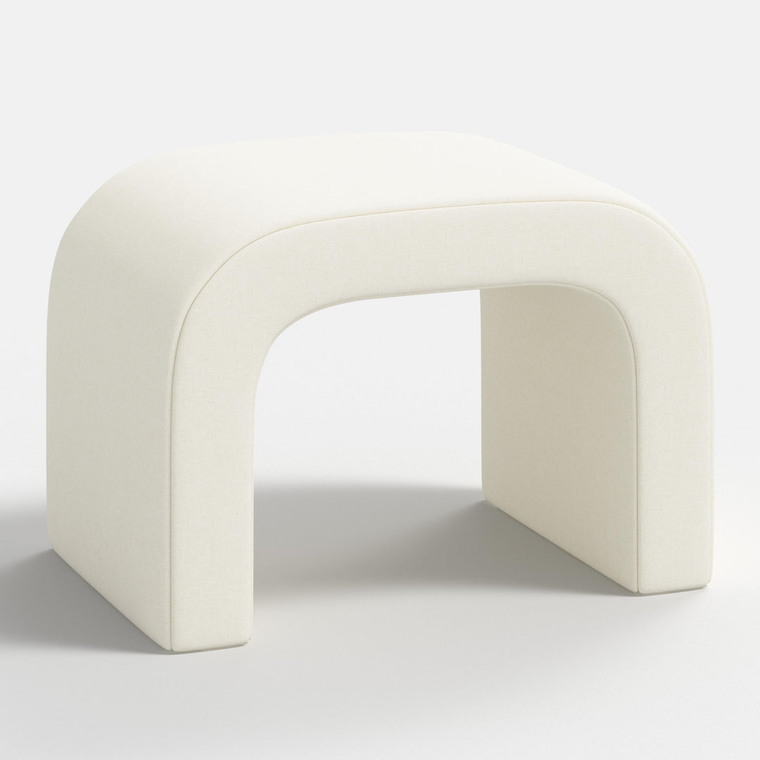 Luxe Plush Footstool with Tufted Design