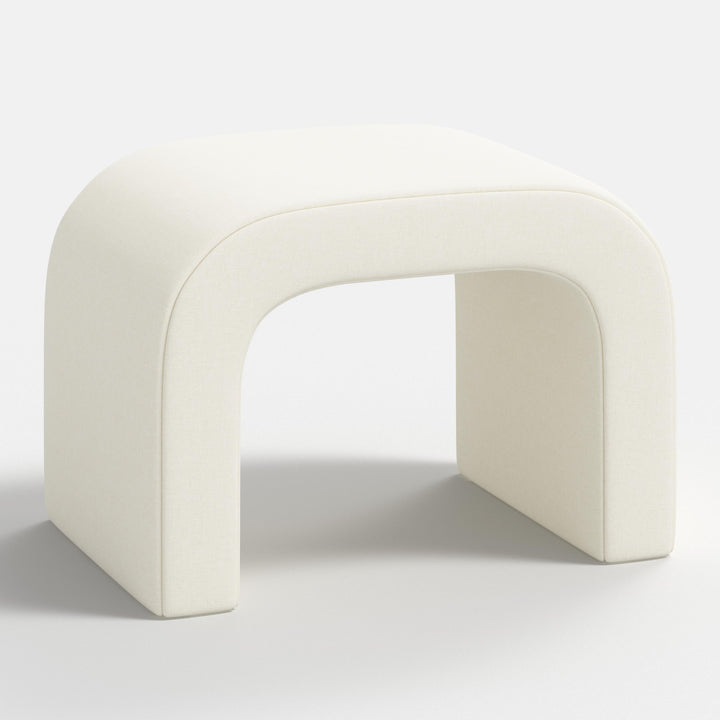 Luxe Plush Footstool with Tufted Design