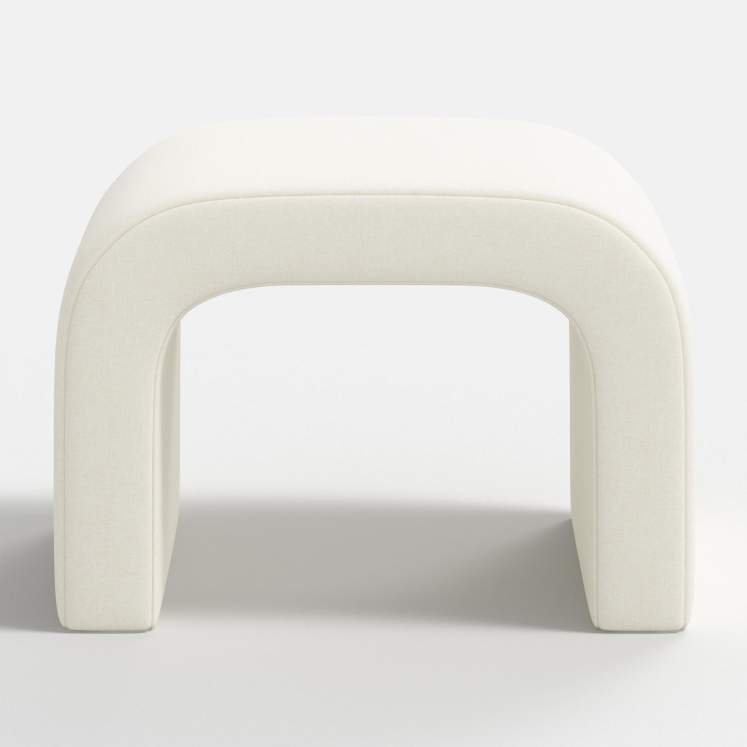 Luxe Plush Footstool with Tufted Design