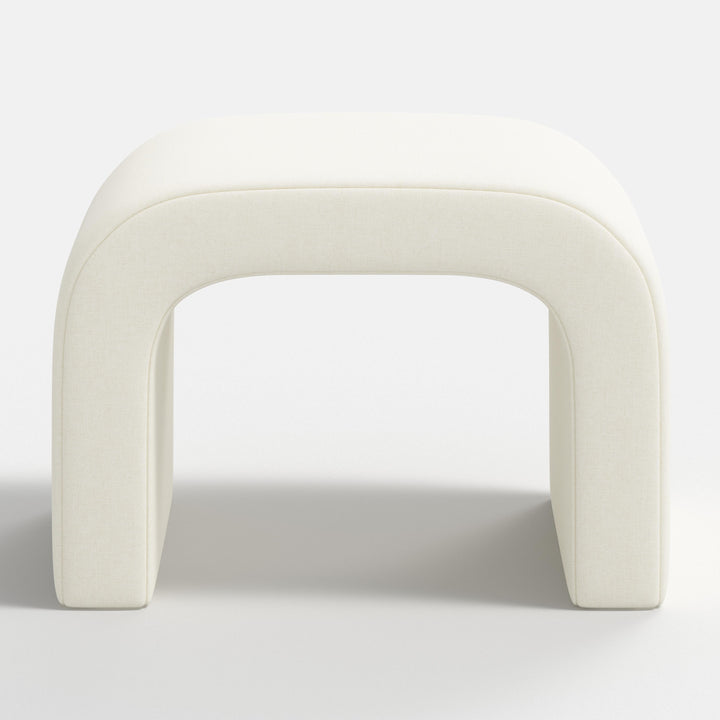 Luxe Plush Footstool with Tufted Design