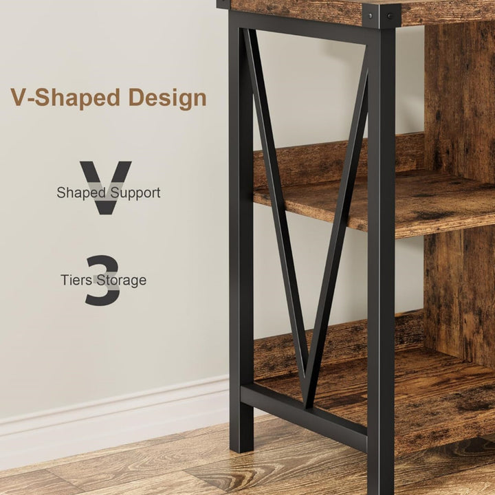 3-tier Metal Horizontal Bookshelf With 8 Cube Storage Organizer – 62-inch Industrial Console Bookcase For Entryway And Living Room