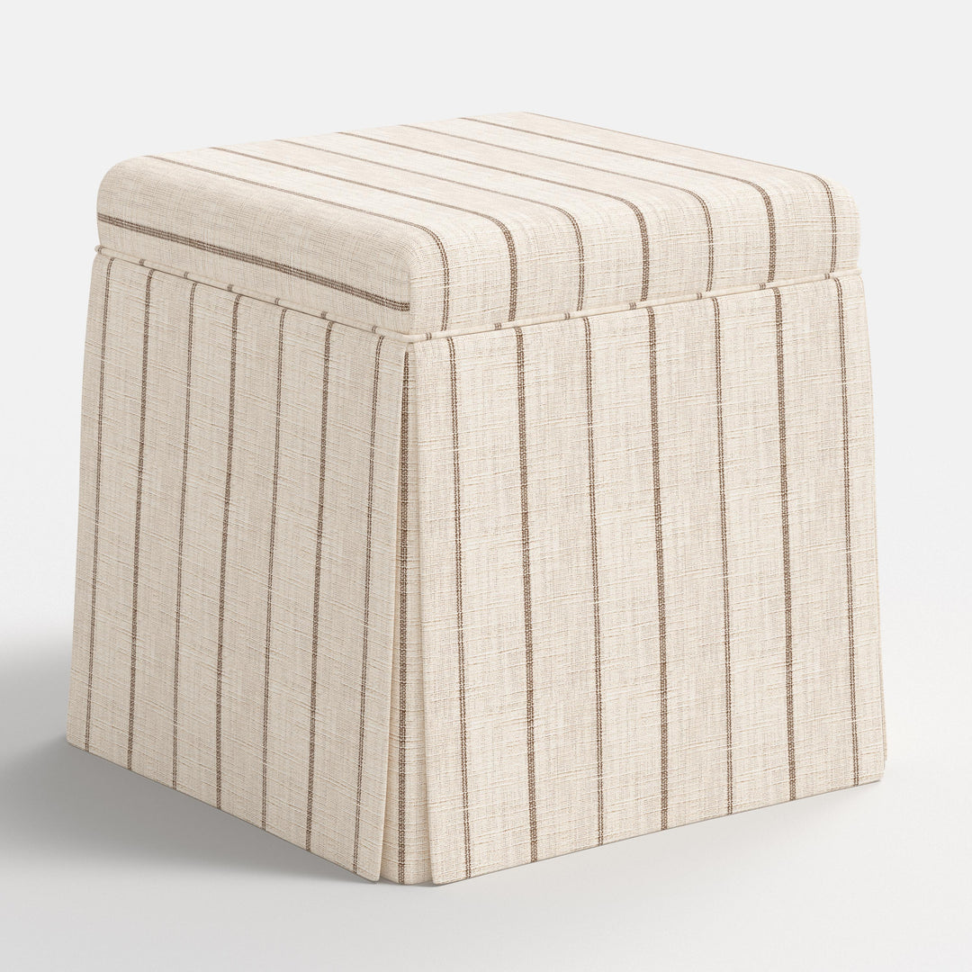 Elegant Storage Ottoman with Skirted Design