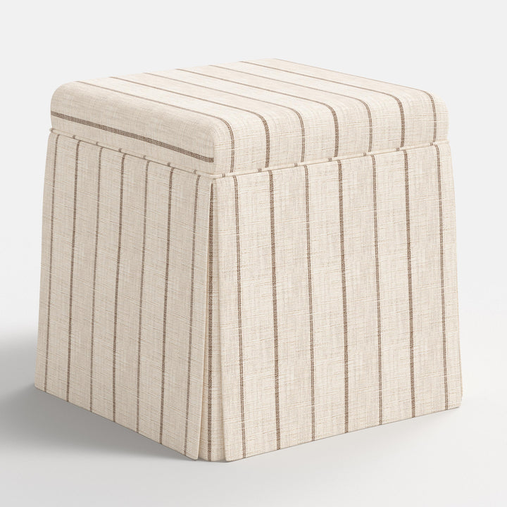 Elegant Storage Ottoman with Skirted Design