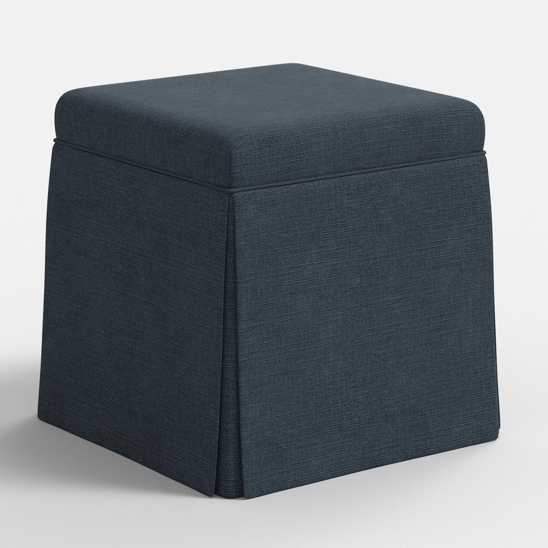 Elegant Storage Ottoman with Skirted Design