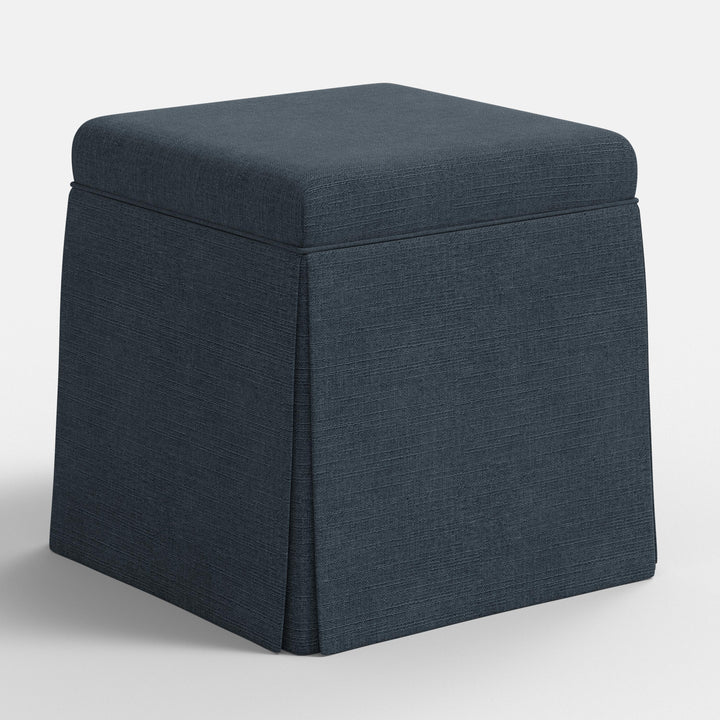 Elegant Storage Ottoman with Skirted Design
