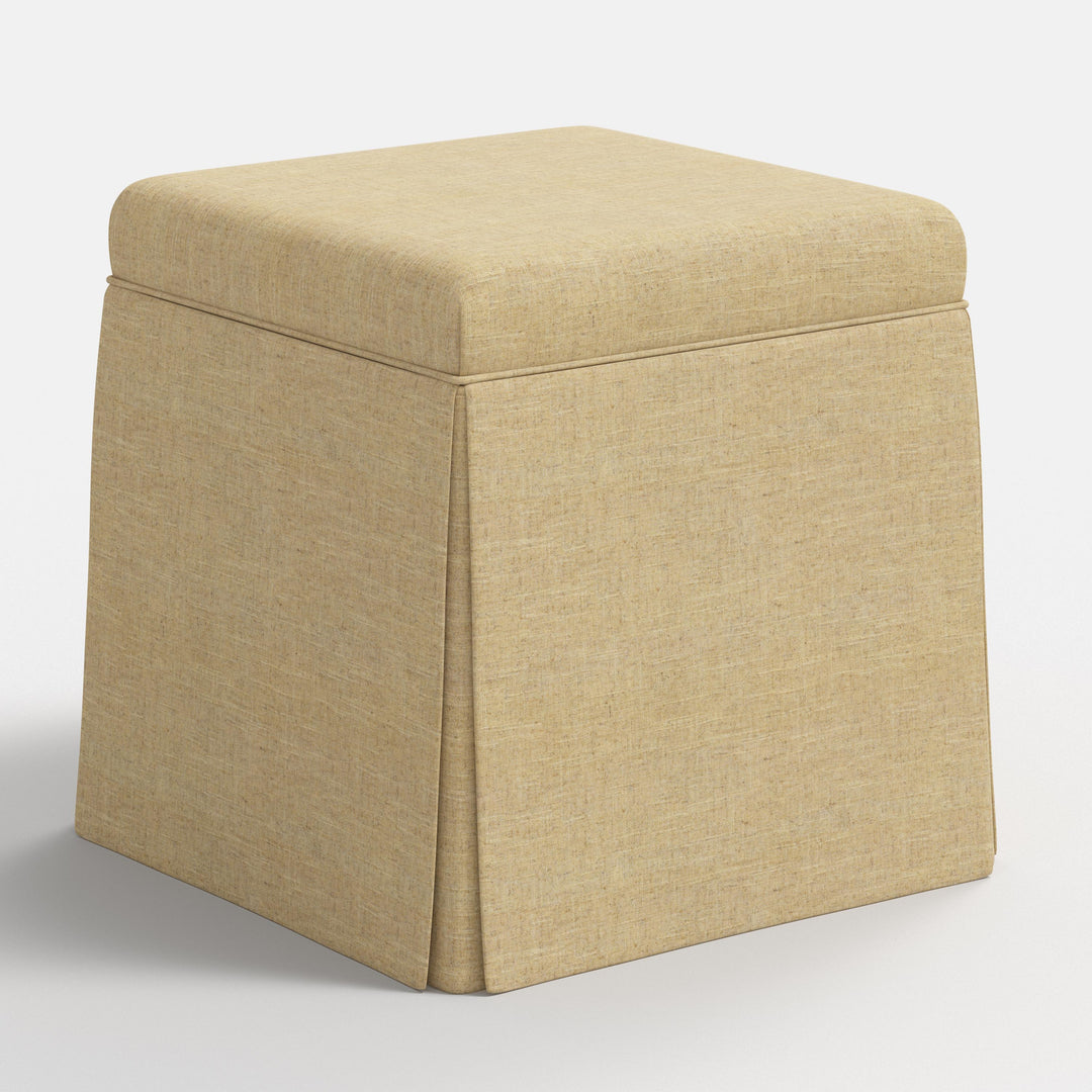 Elegant Storage Ottoman with Skirted Design