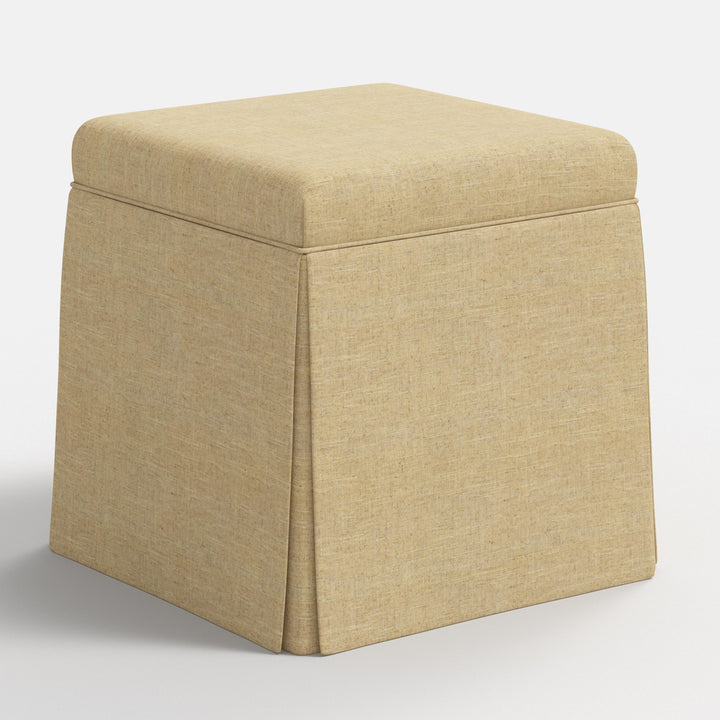 Elegant Storage Ottoman with Skirted Design