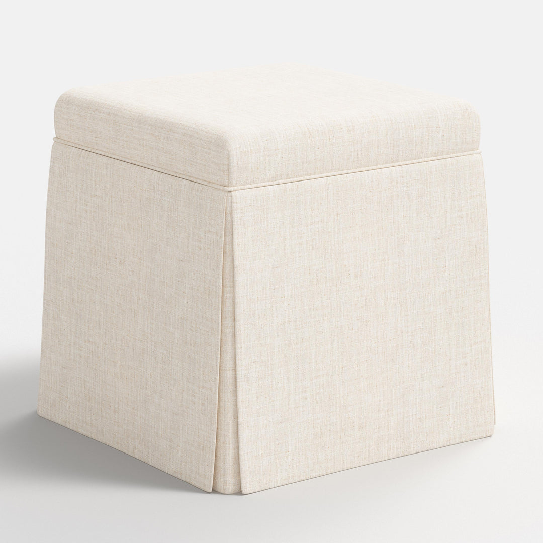 Elegant Storage Ottoman with Skirted Design