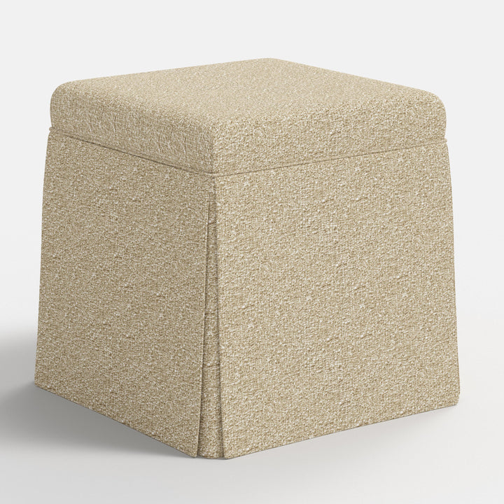 Elegant Storage Ottoman with Skirted Design
