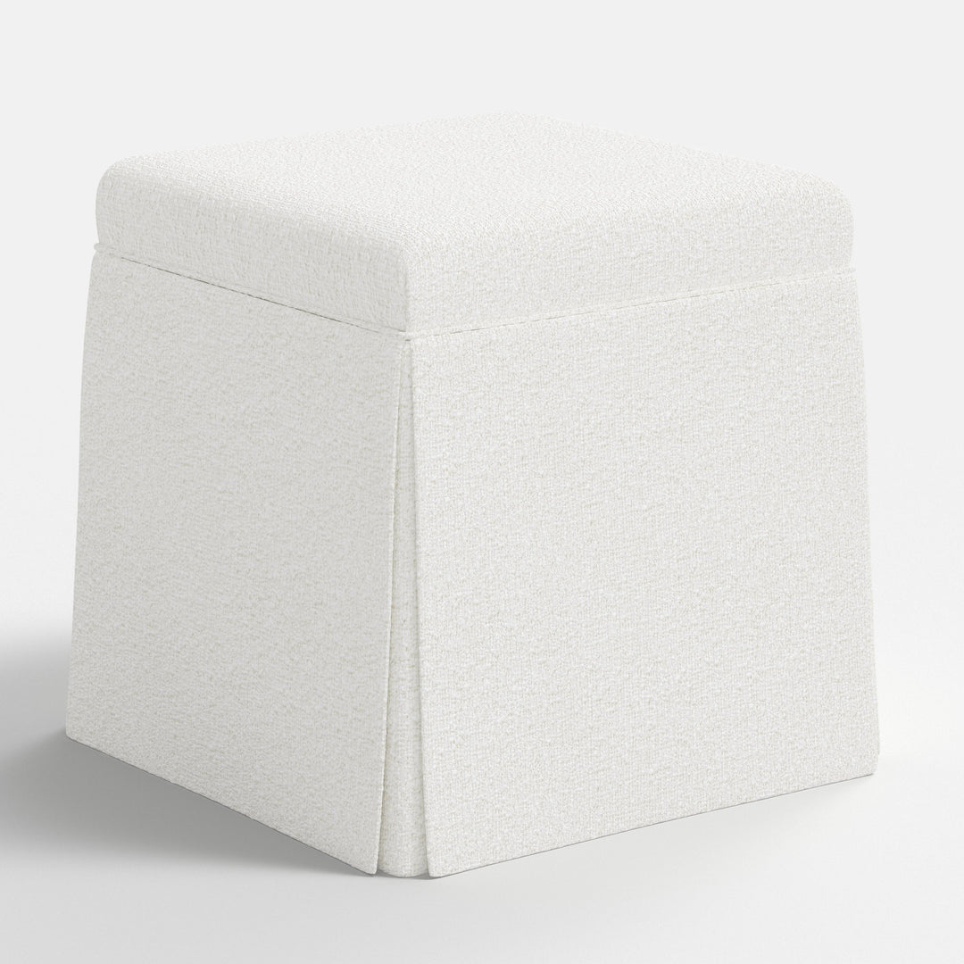 Elegant Storage Ottoman with Skirted Design